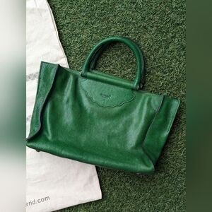 Old Trend Emerald Green Leather Tote